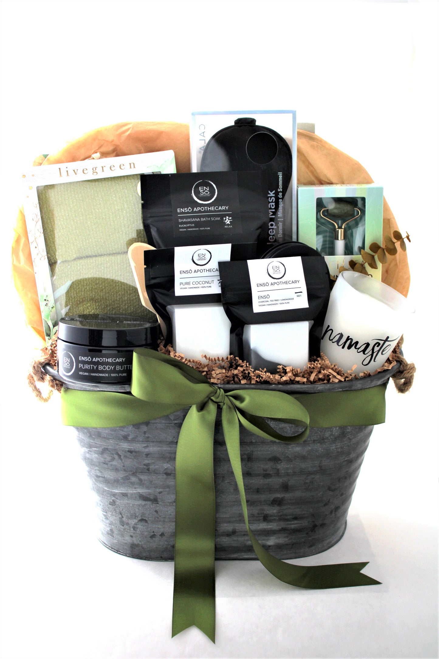 Natural Vegan Spa Giftbasket with Soap and Bath Salts